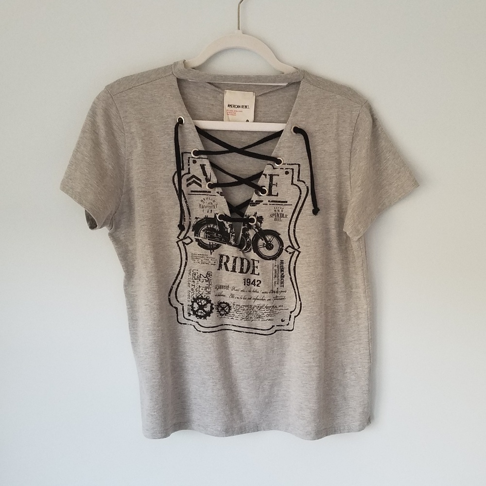 American Rebel | Vintage Ride Lace Up T-Shirt